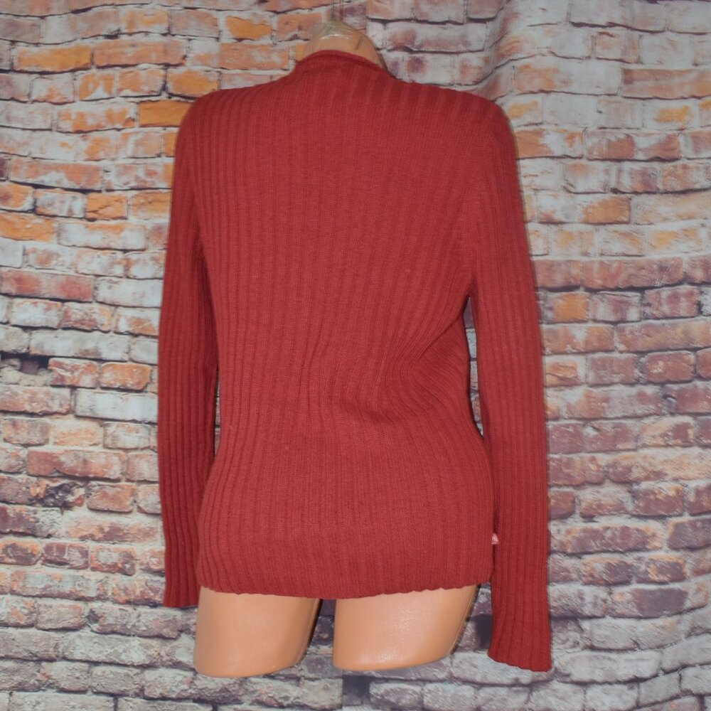 Ralph Lauren Medium Silk V neck Ribbed Sweater Cardigan Silk Linen Blend - Picture 3 of 11